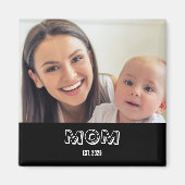 Mom Established Photo Gift Magnet (Vorne)