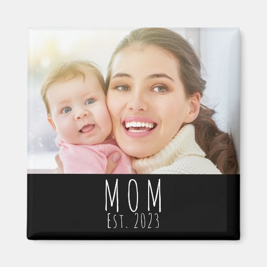 Mom Established Photo Gift Magnet (Vorne)