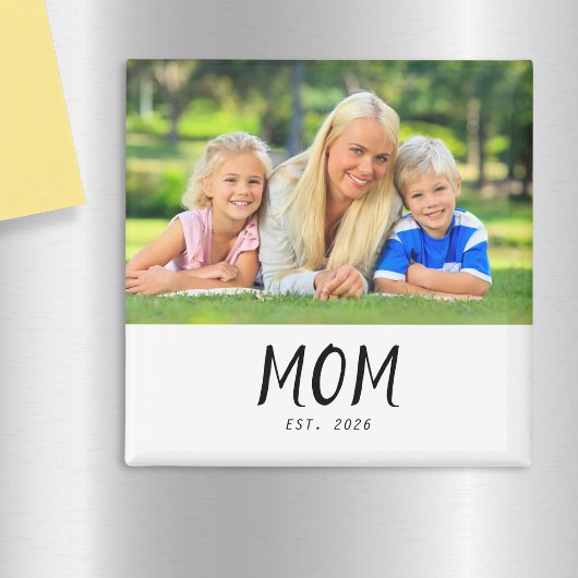 Mom Established Photo Gift Magnet