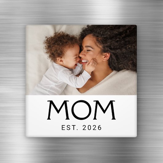 Mom Established Photo Gift Magnet