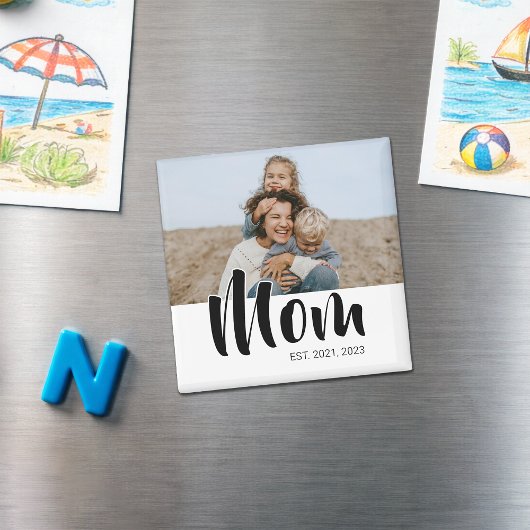Mom Established Photo Gift Magnet