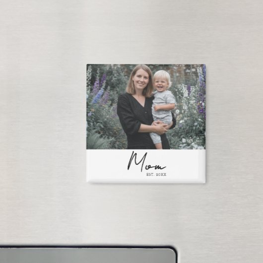 Mom Established Photo Gift Magnet