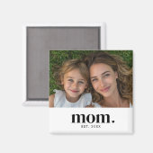 Mom Established Photo Gift  Magnet (Vorderseite/Rückseite)