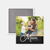Mom Established Photo Gift Magnet (Vorderseite/Rückseite)