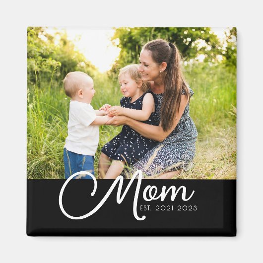 Mom Established Photo Gift Magnet (Vorne)