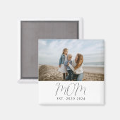 Mom Established Photo Gift Magnet (Vorderseite/Rückseite)