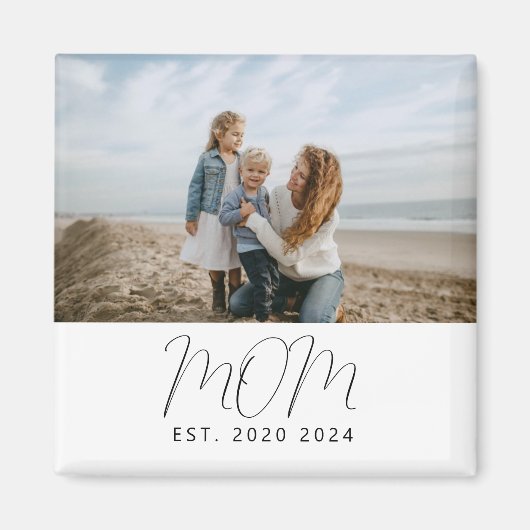 Mom Established Photo Gift Magnet (Vorne)