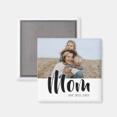 Mom Established Photo Gift Magnet (Vorderseite/Rückseite)