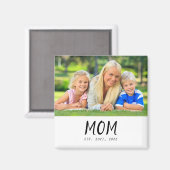Mom Established Photo Gift Magnet (Vorderseite/Rückseite)