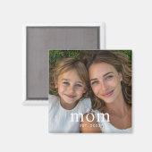 Mom Established Photo Gift  Magnet (Vorderseite/Rückseite)