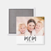 Mom Established Photo Gift Magnet (Vorderseite/Rückseite)