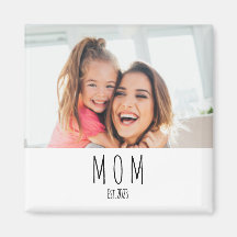 Mom Established Photo Gift Magnet