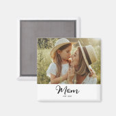 Mom Established Photo Gift  Magnet (Vorderseite/Rückseite)