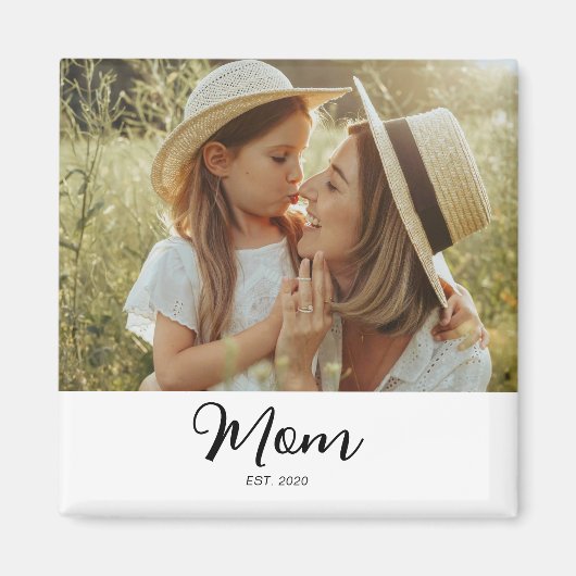 Mom Established Photo Gift  Magnet (Vorne)