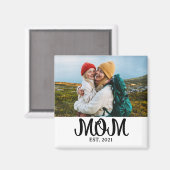 Mom Established Photo Gift Magnet (Vorderseite/Rückseite)