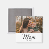 Mom Established Photo Gift Magnet (Vorderseite/Rückseite)