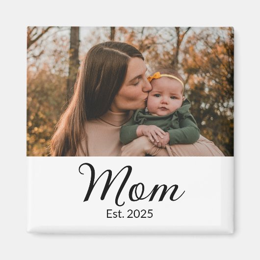 Mom Established Photo Gift Magnet (Vorne)