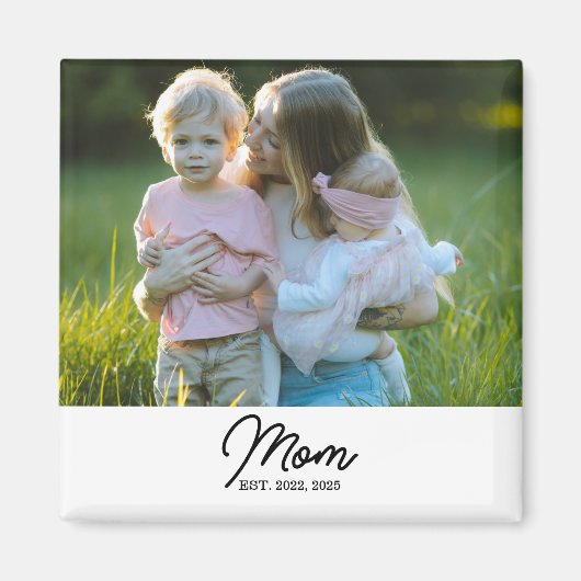 Mom Established Photo Gift Magnet (Vorne)