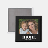 Mom Established Photo Gift  Magnet (Vorderseite/Rückseite)
