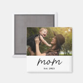 Mom Established Photo Gift Magnet (Vorderseite/Rückseite)