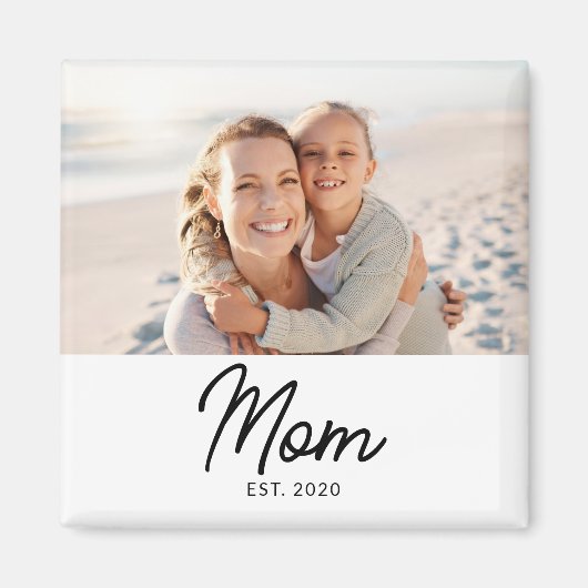 Mom Established Photo Gift Magnet (Vorne)