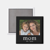 Mom Established Photo Gift  Magnet (Vorderseite/Rückseite)