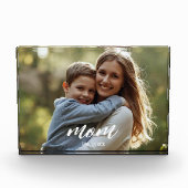 Mom Established Photo Mother's Day Acrylic Block (Vorderseite)