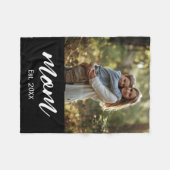 Mom Established Photo Mother's Day Fleecedecke (Vorderseite (Horizontal))