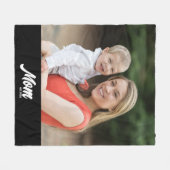 Mom Established Photo Mother's Day Fleecedecke (Vorderseite (Horizontal))