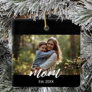 Mom Established Photo Mother's Day Keramikornament