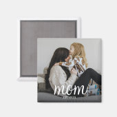 Mom Established Photo Mother's Day Magnet (Vorderseite/Rückseite)