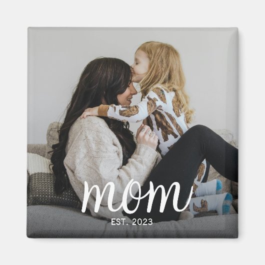 Mom Established Photo Mother's Day Magnet (Vorne)