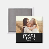 Mom Established Photo Mother's Day Magnet (Vorderseite/Rückseite)