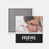 Mom Established Photo Mother's Day Magnet (Vorderseite/Rückseite)