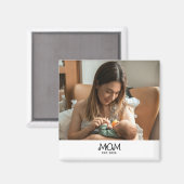 Mom Established Photo Mother's Day Magnet (Vorderseite/Rückseite)