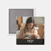 Mom Established Photo Mother's Day Magnet (Vorderseite/Rückseite)