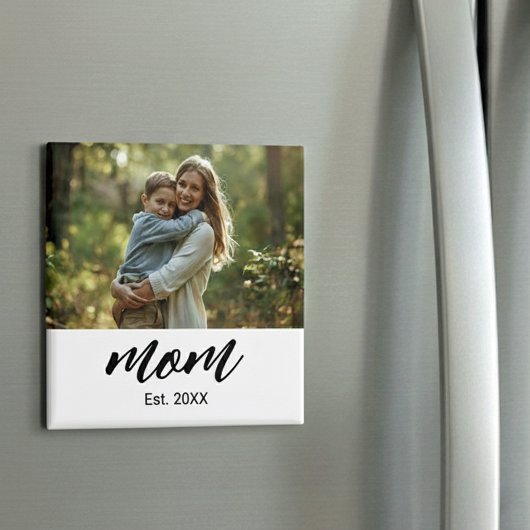 Mom Established Photo Mother's Day Magnet