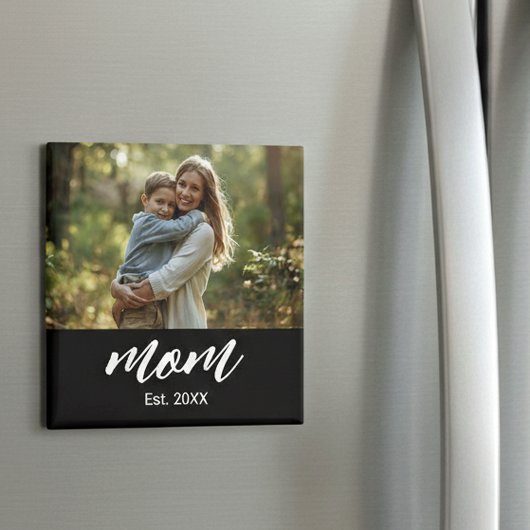 Mom Established Photo Mother's Day Magnet