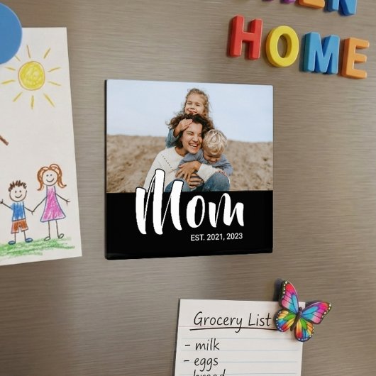 Mom Established Photo Mother's Day Magnet