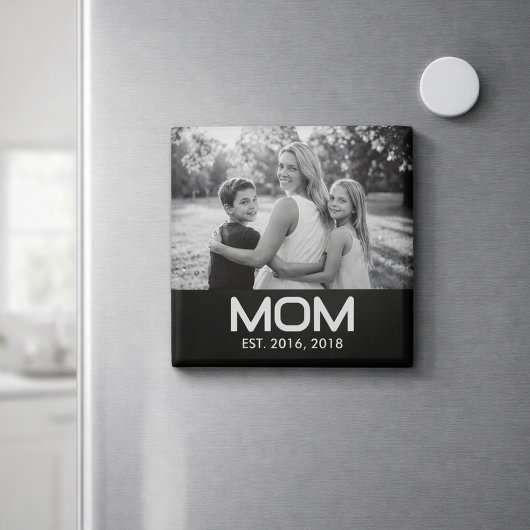 Mom Established Photo Mother's Day  Magnet