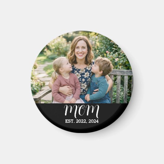 Mom Established Photo Mother's Day Magnet (Vorne)