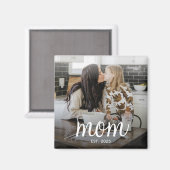 Mom Established Photo Mother's Day Magnet (Vorderseite/Rückseite)