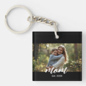 Mom Established Photo Mother's Day Schlüsselanhänger (Vorderseite)