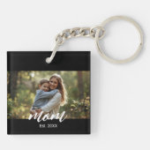 Mom Established Photo Mother's Day Schlüsselanhänger (Rückseite)