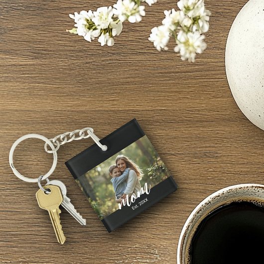 Mom Established Photo Mother's Day Schlüsselanhänger