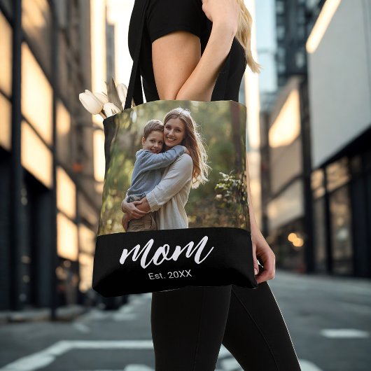 Mom Established Photo Mother's Day Tasche