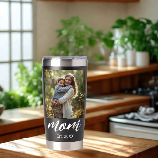 Mom Established Photo Mother's Day Thermobecher