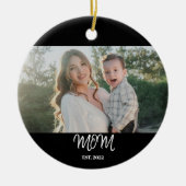 Mom Established, Photo, Script, Ceramic Ornament (Vorne)