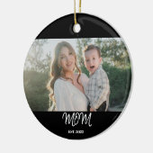 Mom Established, Photo, Script, Ceramic Ornament (Links)