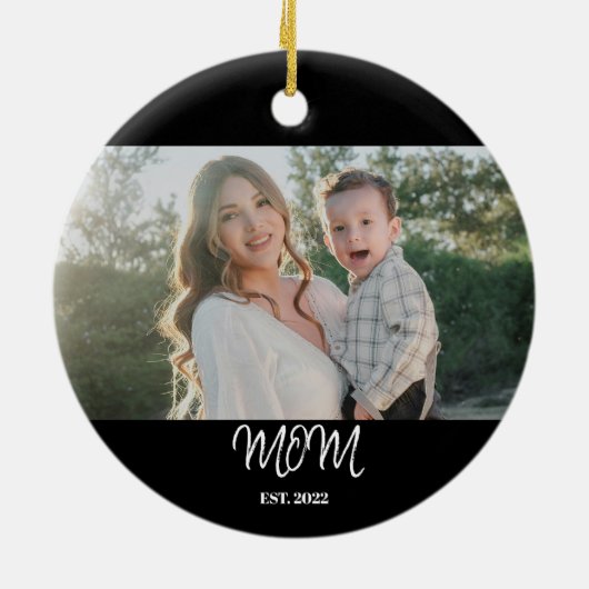 Mom Established, Photo, Script, Ceramic Ornament (Hinten)